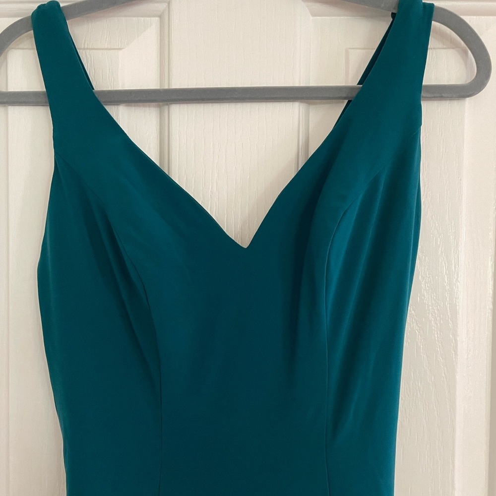 Colette Mon Cheri Halter style formal gown in Teal